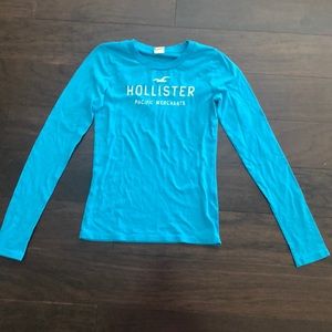 Hollister long sleeve blue tee size S